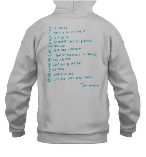 Alecbenjaminstore 12 Notes Way To Go Ft Khalid Hoodie7