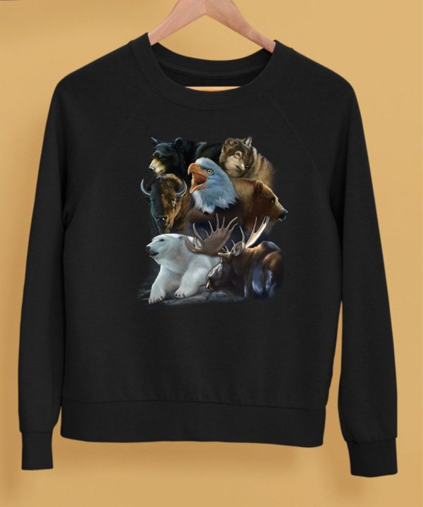 Wild Animal Collage Crewneck Shirt5