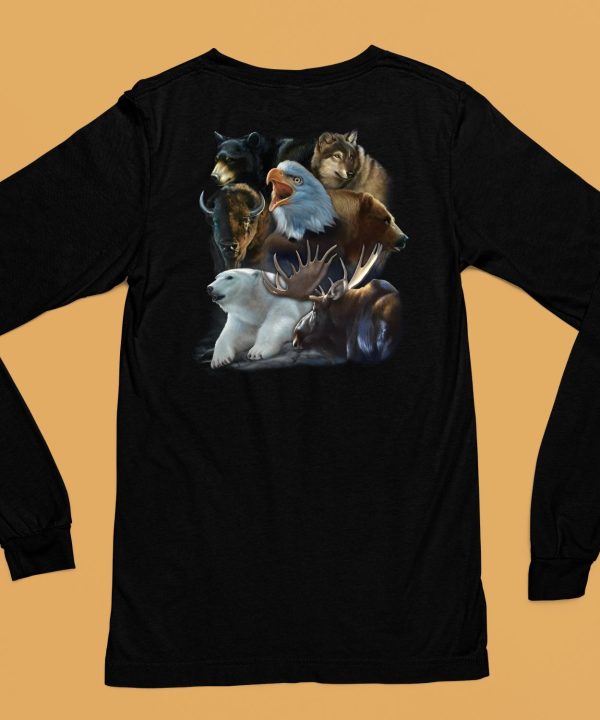 Wild Animal Collage Crewneck Shirt6