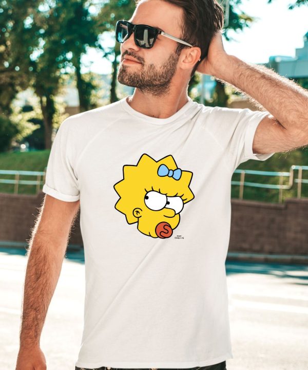 Manicita Wearing The Simpsons Maggie Angry Big Face Shirt