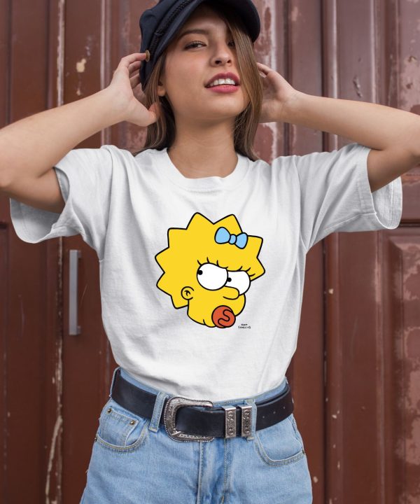 Manicita Wearing The Simpsons Maggie Angry Big Face Shirt3