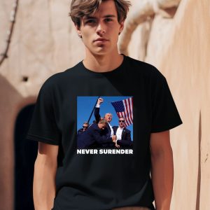 Charlie Kirk Wearing Donald Trump Fight Never Surrender Shirt