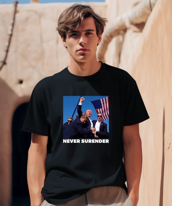 Charlie Kirk Wearing Donald Trump Fight Never Surrender Shirt