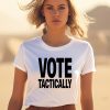 Emma Kennedy Wearing Vote Tactically Shirt