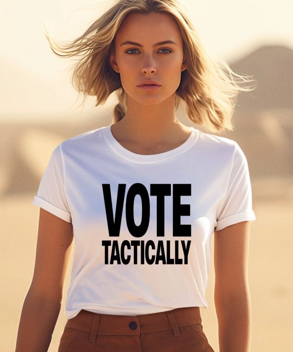 Emma Kennedy Wearing Vote Tactically Shirt