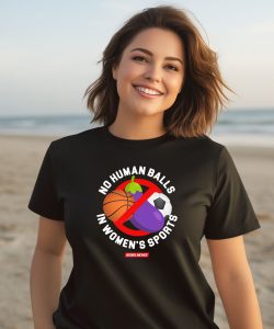 Rebel News Store Merch No Human Balls In Womens Sports Shirt3