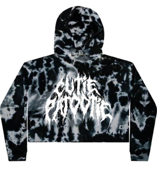 Multi Black Tie Dye Cutie Patootie Crop Hoodie A Good Cult Leader Shop.jpg