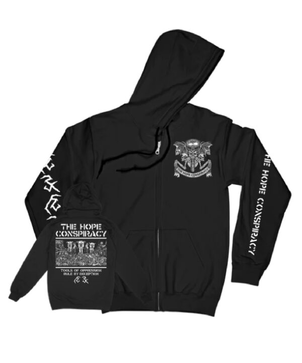 The Hope Conspiracy Tools Of Oppression Rule By Deception Black Premium Zip Up Sweatshirt.jpg