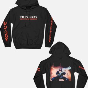 Thin Lizzy Official Merch Live And Dangerous Logo Black Hoodie.jpg