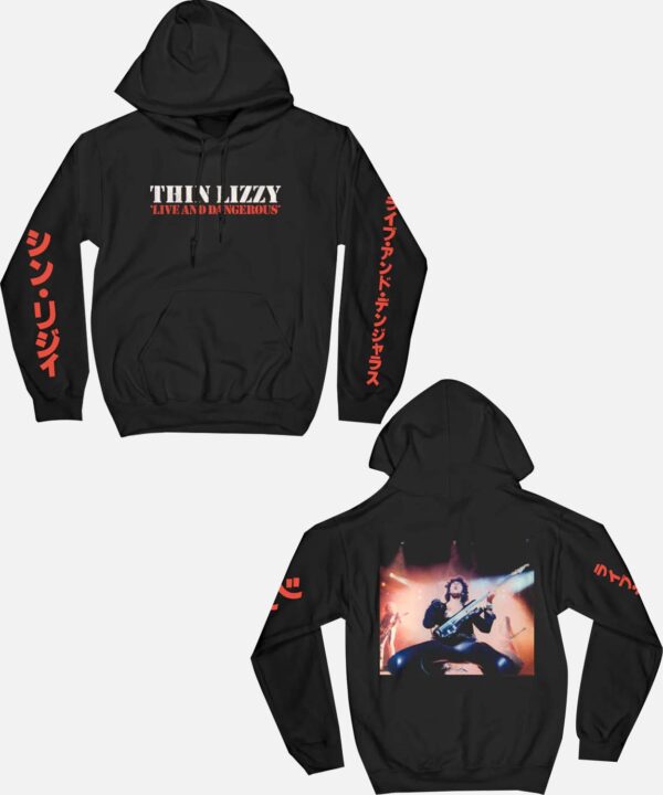 Thin Lizzy Official Merch Live And Dangerous Logo Black Hoodie.jpg