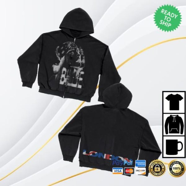 kenny Billie Eilish Shop Merch London Flag Zip Hoodiev