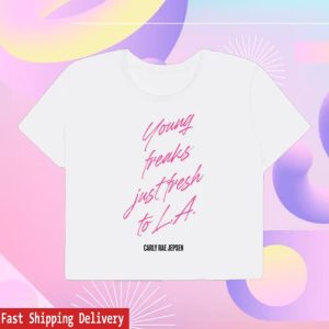 kenny Carly Rae Jepsen Merch Store Young Freaks Just Fresh To LA Cropped T Shirt