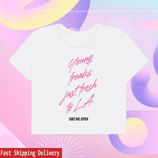 kenny Carly Rae Jepsen Merch Store Young Freaks Just Fresh To LA Cropped T Shirt