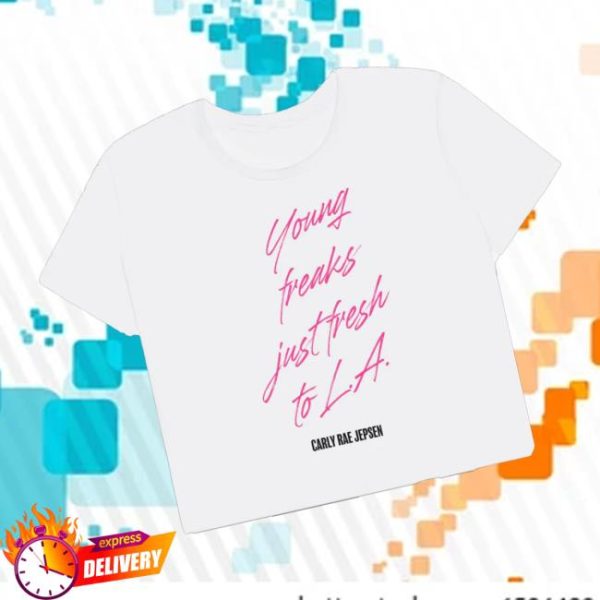 kenny Carly Rae Jepsen Merch Store Young Freaks Just Fresh To LA Cropped T Shirta