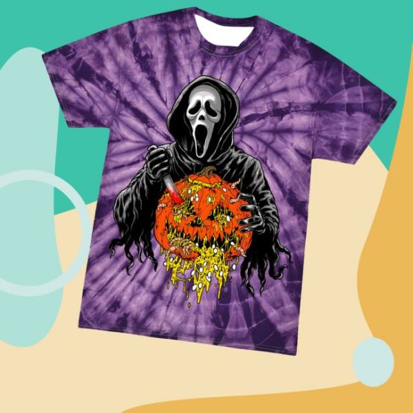 kenny Cavitycolors Merch Store Ghost Face Creepy Carver Tie Dye T Shirtv