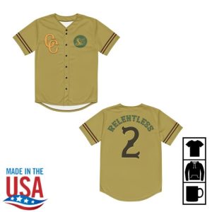 kenny Cuttysworldwide Merch Store The Relentless Two Gold Baseball Jersey