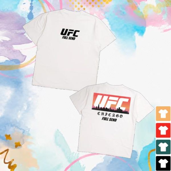 kenny Full Send Merch Store Ufc Chicago Skyline White T Shirtv