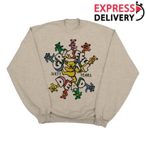 kenny Grateful Dead Merch Store Shop 60Th Marching Bears Crewneck Sweatshirt