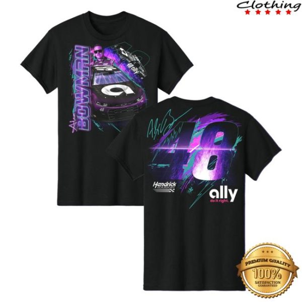kenny Hendrick Motorsports Merch Store Alex Bowman 48 Ally Flash T Shirtaa