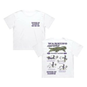 kenny House Of Darwin Merch Store Take Care Crop White Shirtaa