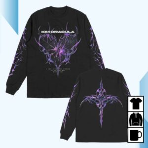kenny Kim Dracula Store Merch Purple Heart Long Sleeve Black