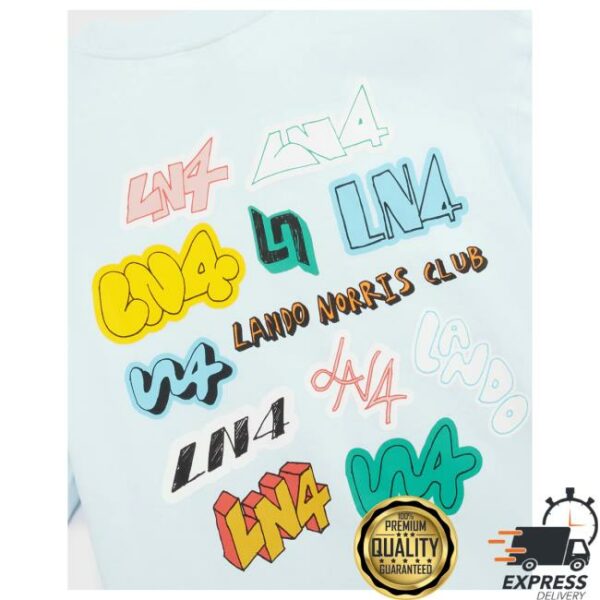 kenny Lando Norris Merch Store Sticker Tee Sky Blueaaa