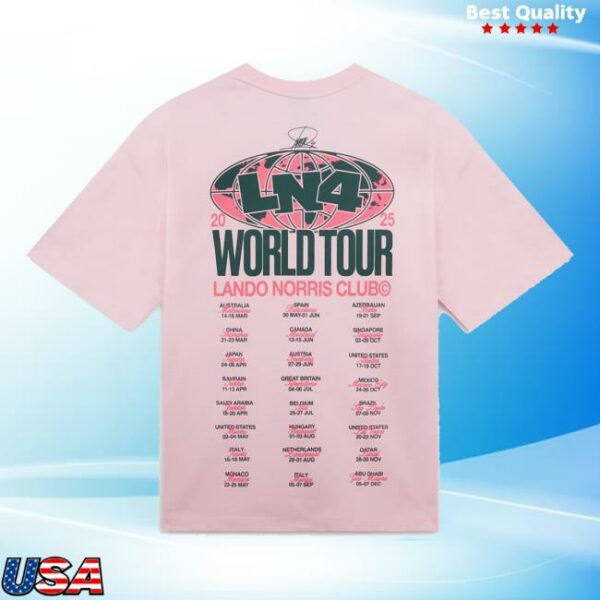 kenny Lando Norris Merch Store World Tour Tee Pinka