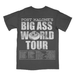 kenny Post Malone Merch Store Shop The Big Ass World Tour Charcoal T Shirta kenny Post Malone Merch Store Shop The Big Ass World Tour Charcoal T Shirta