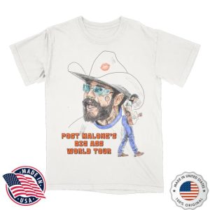 kenny Post Malone Merch Store Shop The Big Ass World Tour White T Shirt