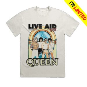 kenny Queen Online Store Merch Queen At Live Aid Vintage White T Shirt