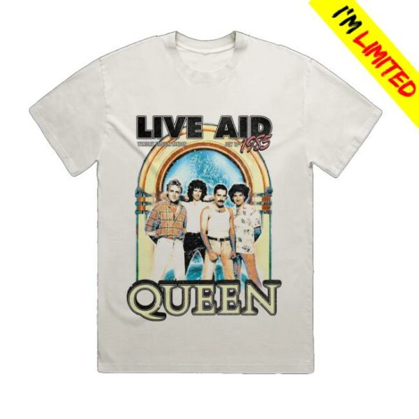 kenny Queen Online Store Merch Queen At Live Aid Vintage White T Shirt