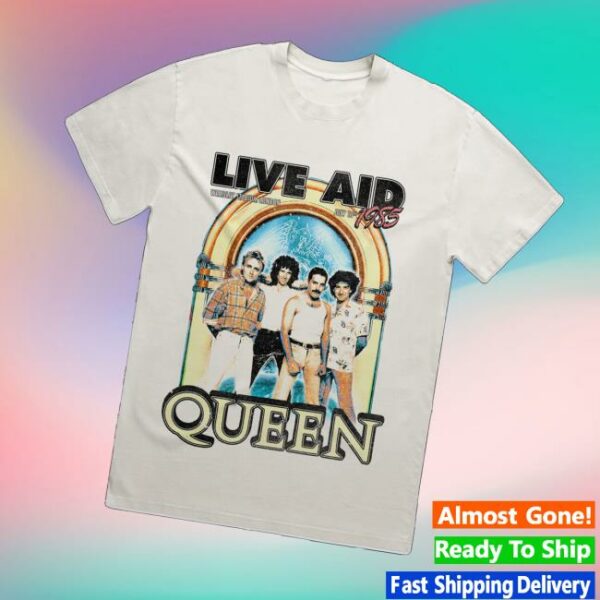 kenny Queen Online Store Merch Queen At Live Aid Vintage White T Shirtv