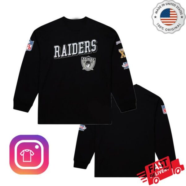 kenny Raiderimage Merch Store Mitchell Ness Raiders Training Camp Vintage Logo Long Sleeve Tee