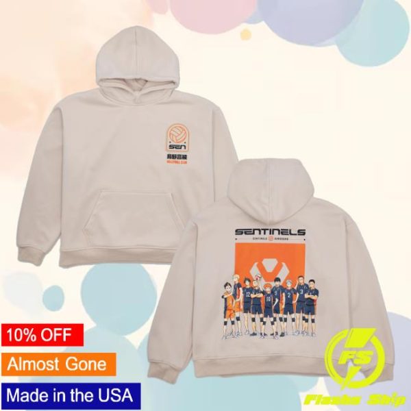 kenny Sentinels Merch Store Shop Karasuno Cream Hoodieaa
