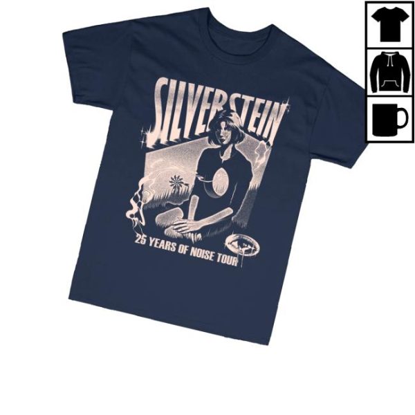 kenny Silverstein Music Merch 25 Years Navy Teex