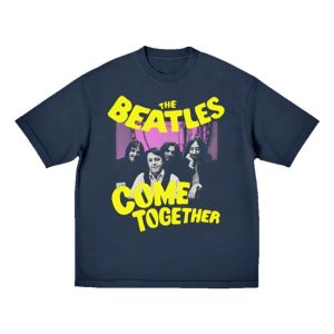 kenny The Beatles Merch Store Come Together Distressed Navy T Shirt