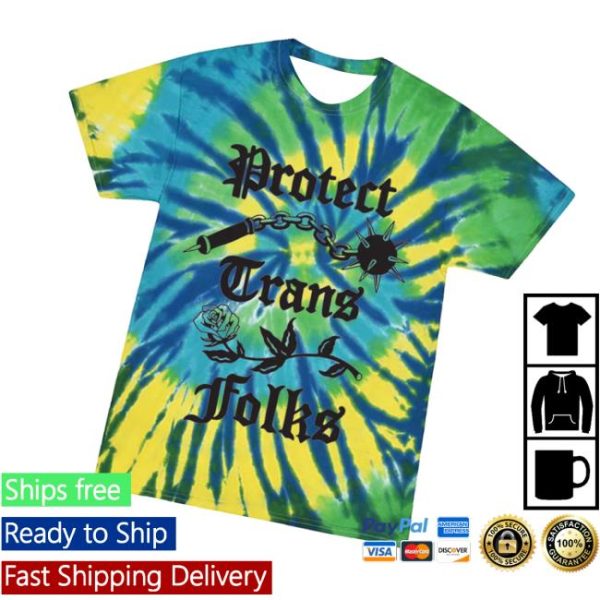 kenny Transfigureprintco Merch Store Protect Trans Folks Tie Dye Flail Short Sleeve Shirtv
