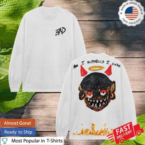 kenny Xxxtentacion Merch Store Am I Supposed To Care Long Sleeve Whiteaa
