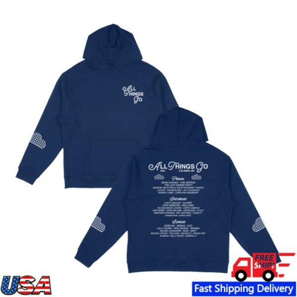 kenny All Things Go Merch Store Blue Clouds Dc Lineup Hoodie