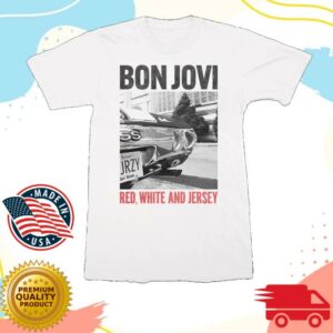 kenny Bon Jovi Shop Merch Forever Red White And Jersey White T Shirt