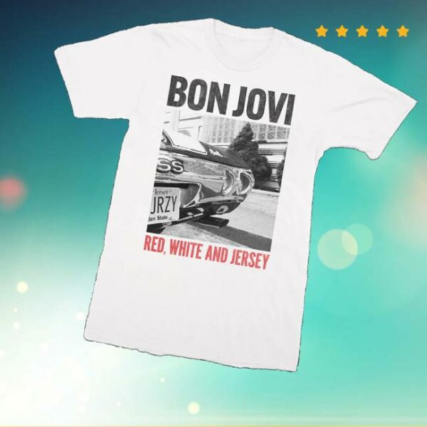 kenny Bon Jovi Shop Merch Forever Red White And Jersey White T Shirtv