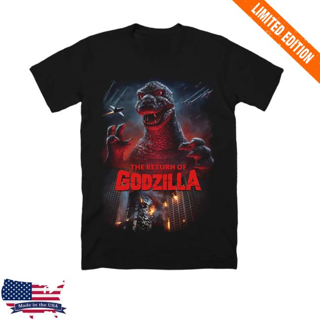 Cavitycolors Merch Store The Return Of Godzilla 40Th Anniversar T-Shirt - Fashion Art Prints