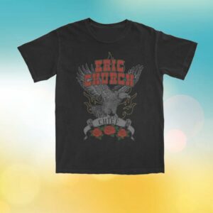 kenny Eric Church Merch Store Vintage Wash Black Eagle T Shirt