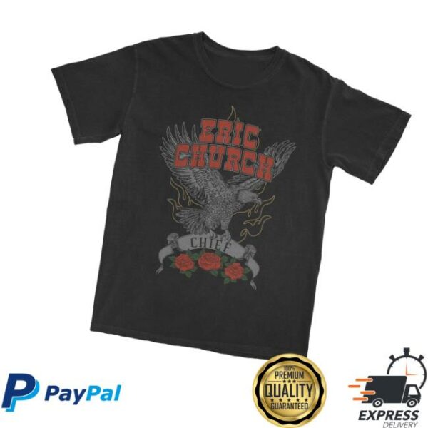 kenny Eric Church Merch Store Vintage Wash Black Eagle T Shirtv