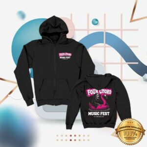 kenny Four Chord Music Festival Merch Store Black Or Navy Flamingo Reaper Zip Up Hoodie