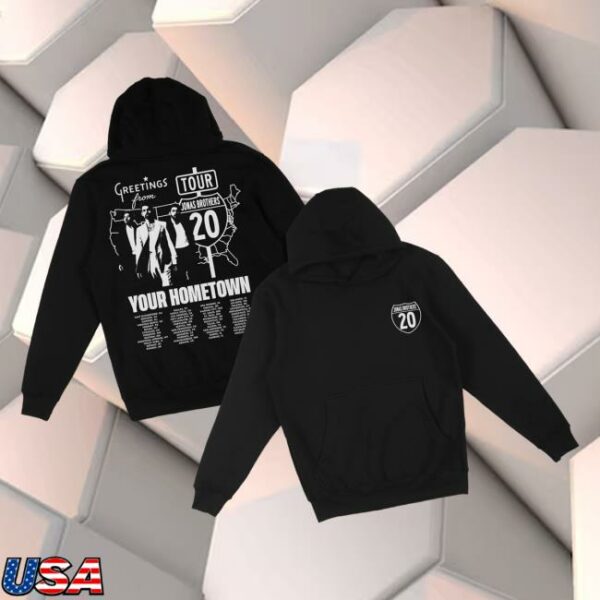 kenny Jonas Brothers Merch Store Greetings From Your Hometown Tour Hoodie Blacka