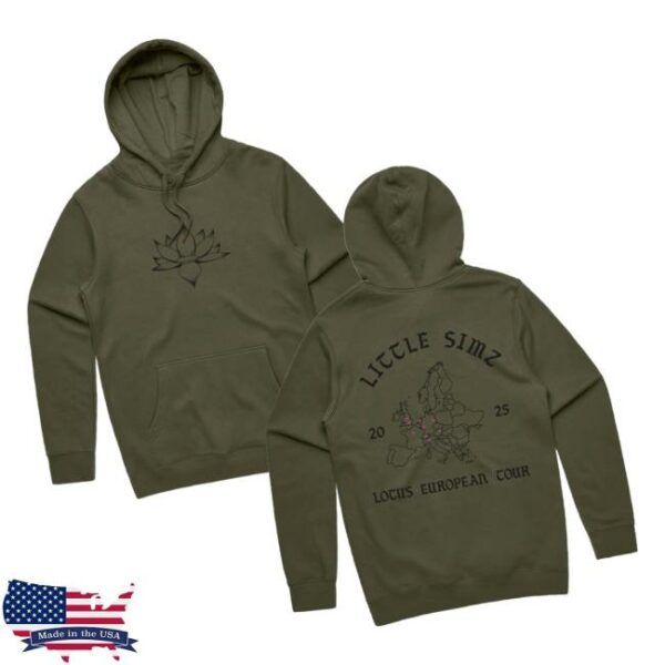 kenny Little Simz Merch Store Lotus Tour European Army Green Hoodya