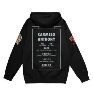 kenny Madison Square Garden Merch Store Mitchell And Ness Knicks Carmelo Anthony Ultimate Player Hoodiea
