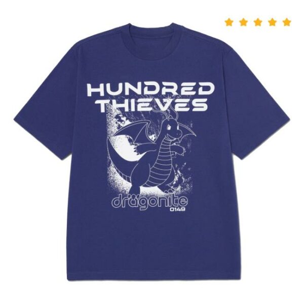 kenny 100Thieves Merch Store Dragonite T Shirt Dark Blue