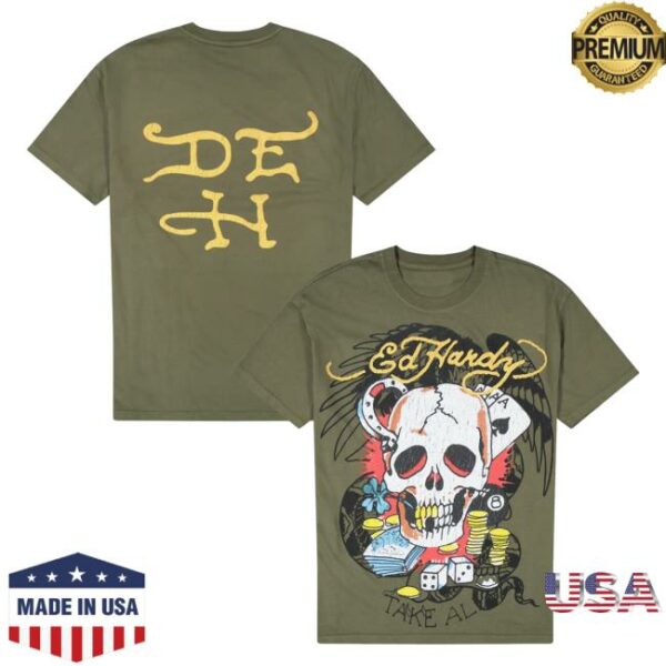 kenny Ed Hardy Originals Merch Skull Aces Boxy Tee